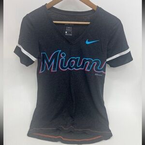 Nike Women's Charcoal Miami Marlins V-Neck Jersey